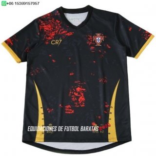 Nuevo Tailandia Especial Camiseta Portugal 2026 Negro Amarillo Baratas