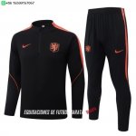 Nuevo Conjunto Completo Sudadera Entrenamiento Países Bajos 2026 Negro Baratas