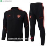 Nuevo Conjunto Completo Sudadera Entrenamiento Países Bajos 2026 Negro Baratas