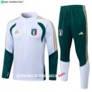 Nuevo Conjunto Completo Sudadera Entrenamiento Niños Italia 2026 Blanco Verde Baratas