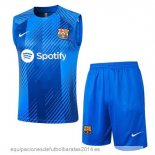 Nuevo Entrenamiento Sin Mangas Conjunto Completo Barcelona 23/24 Azul Blanco Baratas