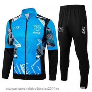 Conjunto Completo Ropa Deportiva Con Cremallera Larga Napoli 24/25 Azul Negro Baratas