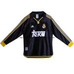 Nuevo 2ª Camiseta Manga Larga Real Madrid Retro 1999 2000 Negro Baratas