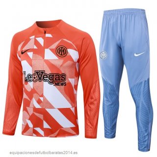 Nuevo Conjunto Completo Sudadera Entrenamiento Inter Milan 24/25 Naranja Blanco Baratas