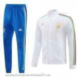 Nuevo Conjunto Completo Ropa Deportiva Con Cremallera Larga Italia 2024 Blanco Azul Baratas