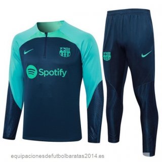 Nuevo Conjunto Completo Sudadera Entrenamiento Barcelona 23/24 Azul Marino I Verde Baratas