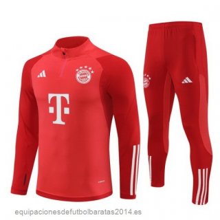 Nuevo Conjunto Completo Sudadera Entrenamiento Niños Bayern Munich 23/24 Rojo Blanco Baratas