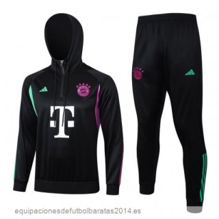 Nuevo Conjunto Completo Chaqueta Con Capucha Bayern Munich 23/24 Negro Purpura Baratas