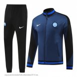 Nuevo Conjunto Completo Ropa Deportiva Con Cremallera Larga Inter Milan 24/25 Azul Negro Baratas