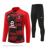 Nuevo Conjunto Completo Sudadera Entrenamiento AC Milan 24/25 Rojo Negro Baratas