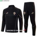 Nuevo Conjunto Completo Sudadera Entrenamiento Portugal 2026 Negro Amarillo Baratas