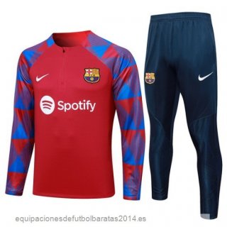 Nuevo Conjunto Completo Sudadera Entrenamiento Niños Barcelona 23/24 Rojo Azul Baratas