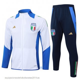 Nuevo Conjunto Completo Ropa Deportiva Con Cremallera Larga Niños Italia 2024 Blanco Azul Marino Baratas