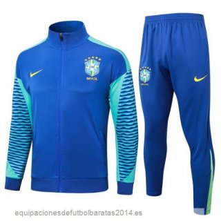 Conjunto Completo Ropa Deportiva Con Cremallera Larga Brasil 2024 Azul Baratas