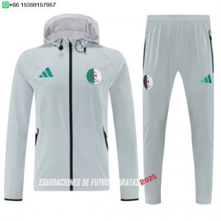 Nuevo Conjunto Completo Chaqueta Con Capucha Argelia 2026 Gris Baratas
