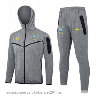 Conjunto Completo Chaqueta Con Capucha Brasil 2024 Gris Baratas