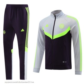 Nuevo Conjunto Completo Ropa Deportiva Con Cremallera Larga Bayern Munich 23/24 Gris Purpura Baratas