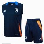 Nuevo Entrenamiento Sin Mangas Conjunto Completo Juventus 24/25 Azul Marino Baratas