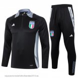 Nuevo Conjunto Completo Sudadera Entrenamiento Italia 2024 Negro Gris Baratas