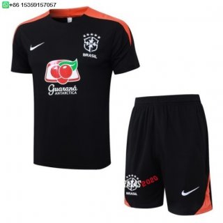 Nuevo Entrenamiento Conjunto Completo Brasil 2026 Negro Naranja Baratas