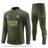 Nuevo Conjunto Completo Sudadera Jugadores Entrenamiento Paris Saint Germain 23/24 Verde Baratas