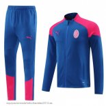 Nuevo Conjunto Completo Ropa Deportiva Con Cremallera Larga AC Milan 24/25 Azul Rosa Baratas