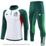 Nuevo Conjunto Completo Sudadera Entrenamiento Niños Mexico 2023 Blanco Verde Baratas