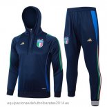 Nuevo Conjunto Completo Chaqueta Con Capucha Niños Italia 2024 Azul Marino Baratas