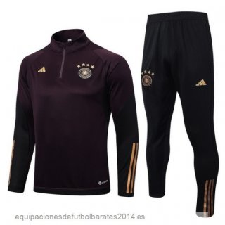 Nuevo Conjunto Completo Sudadera Entrenamiento Niños Alemania 2022 Borgona Negro Baratas