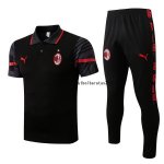 Nuevo Conjunto Completo Polo AC Milan 22/23 Negro Rojo Baratas Nuevo Conjunto Completo Polo AC Milan 22/23 Negro Rojo Baratas