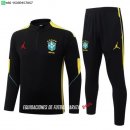 Nuevo Conjunto Completo Sudadera Entrenamiento Brasil 2026 Negro Amarillo Baratas