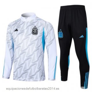 Nuevo Conjunto Completo Sudadera Entrenamiento Argentina 2023 Blanco Azul Negro Baratas