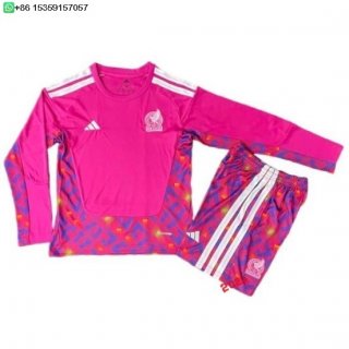 Nuevo Portero Conjunto De Niños Manga Larga Mexico 2026 Rosa Baratas