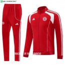 Nuevo Conjunto Completo Ropa Deportiva Con Cremallera Larga Bayern Múnich 25/26 Rojo I Blanco Baratas