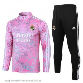 Nuevo Conjunto Completo Sudadera Entrenamiento Real Madrid 23/24 Rosa Blanco Negro Baratas