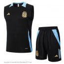 Nuevo Entrenamiento Sin Mangas Conjunto Completo Argentina 2024 Negro Azul Baratas