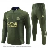 Nuevo Conjunto Completo Sudadera Entrenamiento Paris Saint Germain 23/24 Verde Baratas