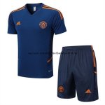 Nuevo Entrenamiento Conjunto Completo Manchester United 2022 2023 Azul Naranja Baratas