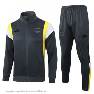 Nuevo Conjunto Completo Ropa Deportiva Con Cremallera Larga Borussia Dortmund 23/24 Gris Amarillo Baratas