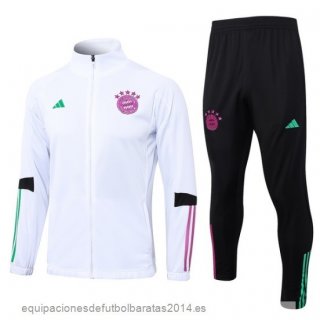 Nuevo Conjunto Completo Ropa Deportiva Con Cremallera Larga Bayern Munich 23/24 Blanco Negro Purpura Baratas