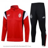 Nuevo Conjunto Completo Ropa Deportiva Con Cremallera Larga AC Milan 23/24 Rojo Blanco Negro Baratas