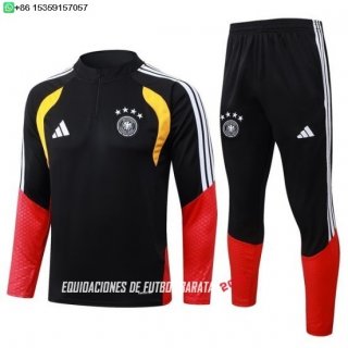 Nuevo Conjunto Completo Sudadera Entrenamiento Niños Alemania 2026 Negro Rojo Baratas