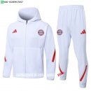 Nuevo Conjunto Completo Chaqueta Con Capucha Bayern Múnich 25/26 Blanco Rojo Baratas