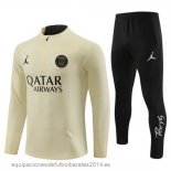 Nuevo Conjunto Completo Sudadera Entrenamiento Paris Saint Germain 23/24 Amarillo Negro Baratas