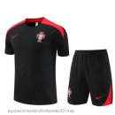 Nuevo Entrenamiento Conjunto Completo Portugal 2024 Negro Rojo Baratas