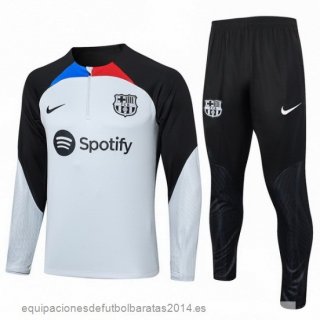 Nuevo Conjunto Completo Sudadera Entrenamiento Barcelona 23/24 Gris Negro Baratas