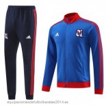 Nuevo Conjunto Completo Ropa Deportiva Con Cremallera Larga Lyon 23/24 Azul Rojo Baratas