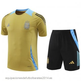 Nuevo Entrenamiento Conjunto Completo Niños Argentina 2024 Amarillo Negro Azul Baratas