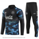 Conjunto Completo Sudadera Entrenamiento Niños Napoli 24/25 Azul I Negro Baratas