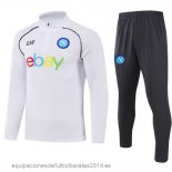 Nuevo Conjunto Completo Sudadera Entrenamiento Niños Napoli 23/24 Blanco Gris Baratas